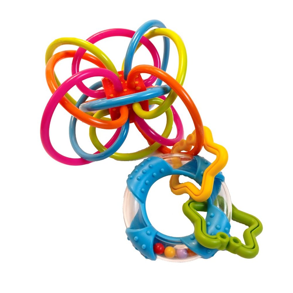 Manhattan Toy Winkle Rattle Sensory Teether Toy & Ring Rattle Set